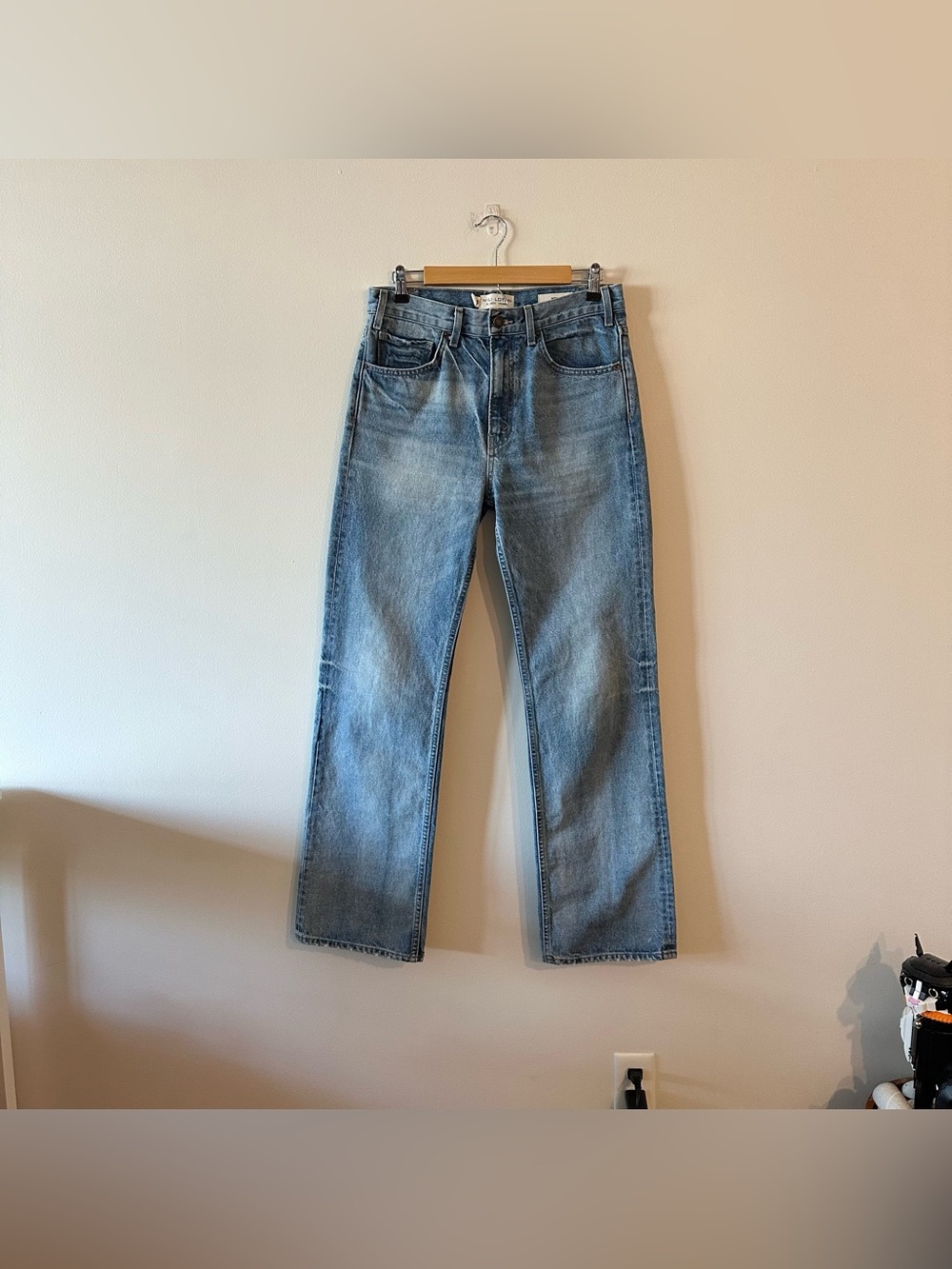 Nili Logan Mitchell Jeans Mid Rise Straight Leg Denim Summer Wash 26 Relaxed